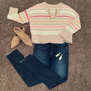 American Eagle Striped Knit Sweater - size M
